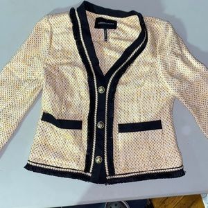 BCBGMaxazria Yellow Textured Tweed Blazer